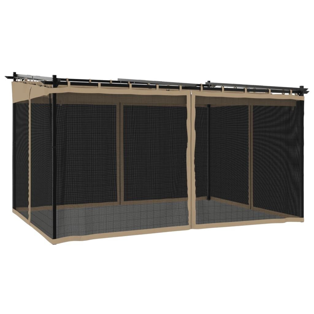 Prieel met Gaaswanden Taupe 4x3m - 35% Korting!