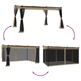 Prieel met Gaaswanden Taupe 4x3m - 35% Korting!