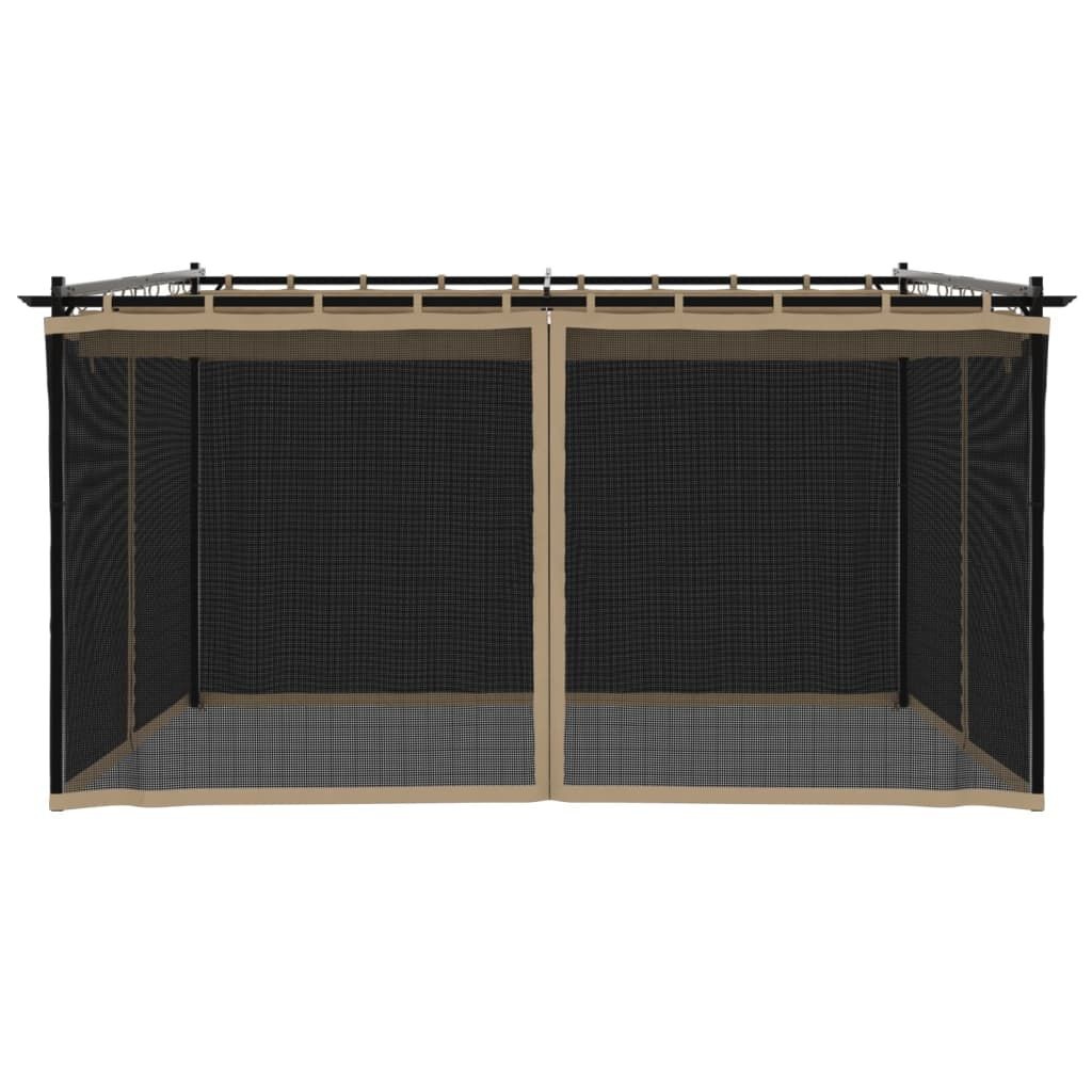 Prieel met Gaaswanden Taupe 4x3m - 35% Korting!