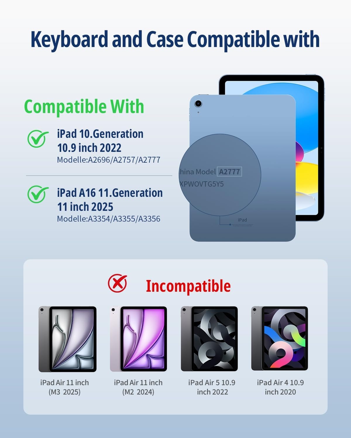 iPad Toetsenbordhoes 11" 10e/11e Gen met Touchpad & Kleurenverlichting (59% korting)
