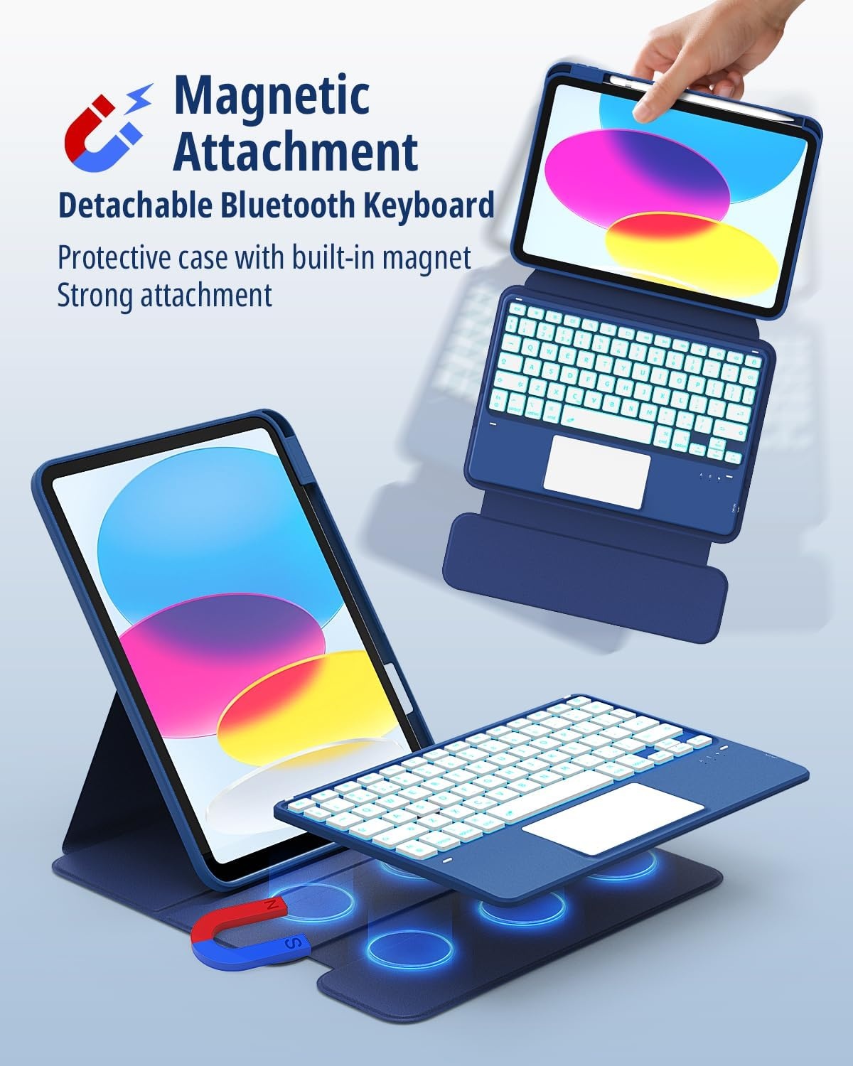 iPad Toetsenbordhoes 11" 10e/11e Gen met Touchpad & Kleurenverlichting (59% korting)