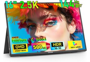 Draagbare Monitor 16" 2.5K QHD 144Hz - 35% Korting!