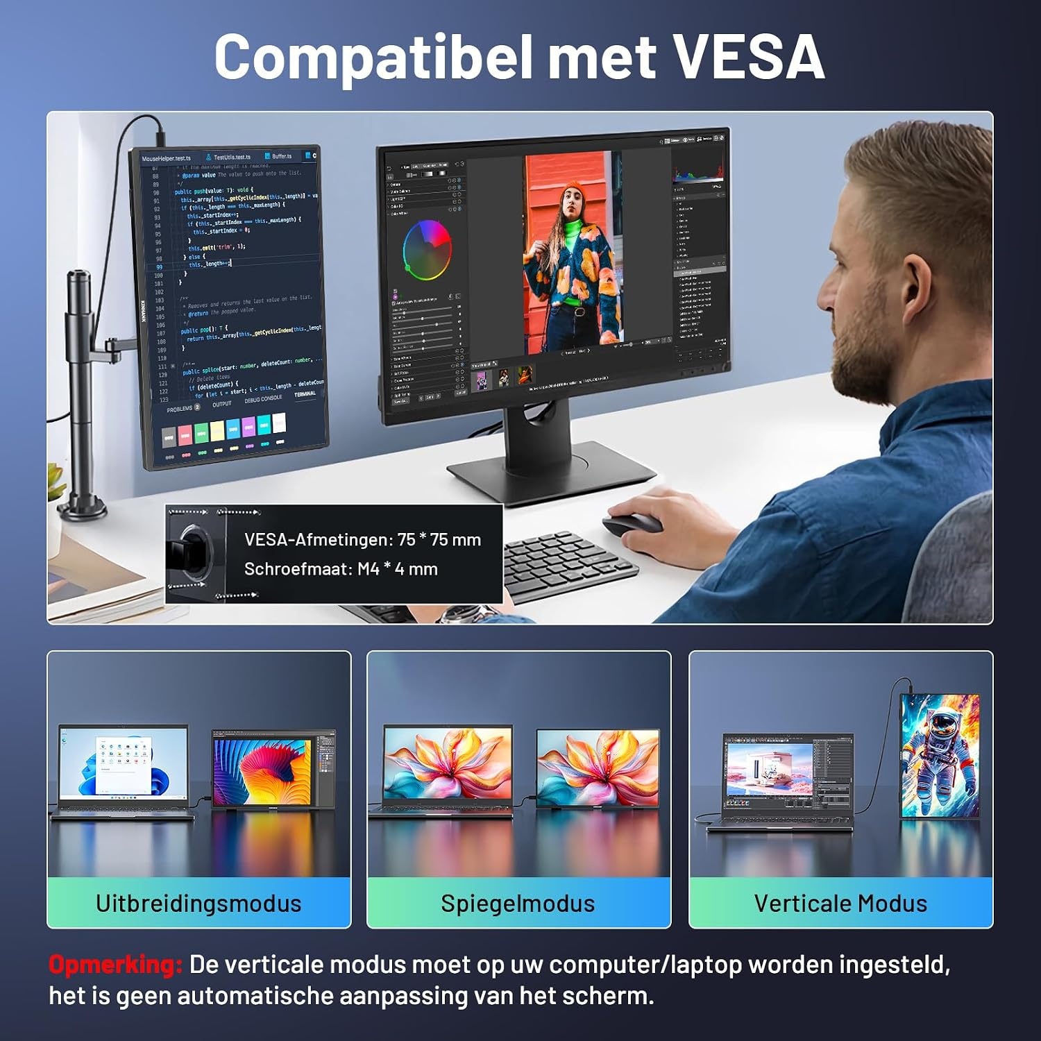 Draagbare Monitor 16" 2.5K QHD 144Hz - 35% Korting!