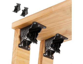 Opvouwbare Scharnieren Zelfborgend 90° - 2 Stuks Zwart (31% Korting)