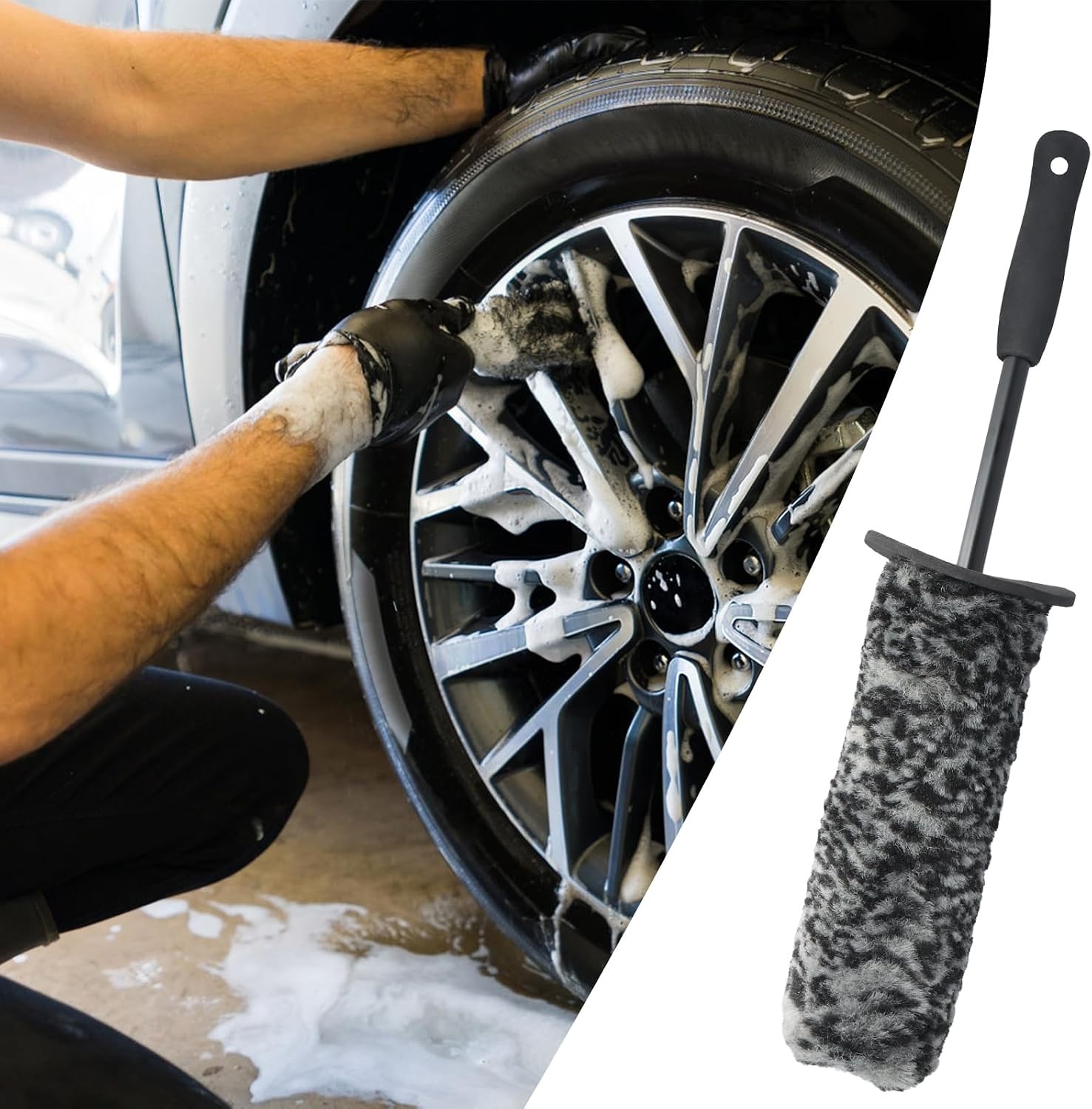 Microvezel Velgenreinigingsset 6-delig - Auto, Camper, Motor, Fiets - Zwart