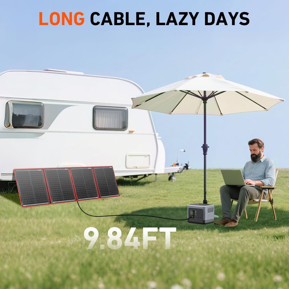 Draagbaar Zonnepaneel 200W Monokristallijn + 20A Controller - 35% Korting