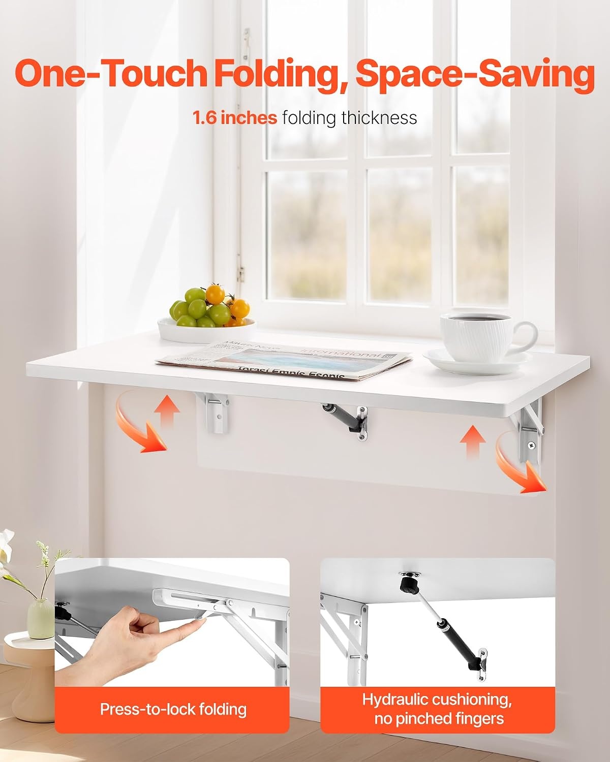 Wandklapbureau 60x40cm - Ruimtebesparend & Neerklapbaar | 52% Korting