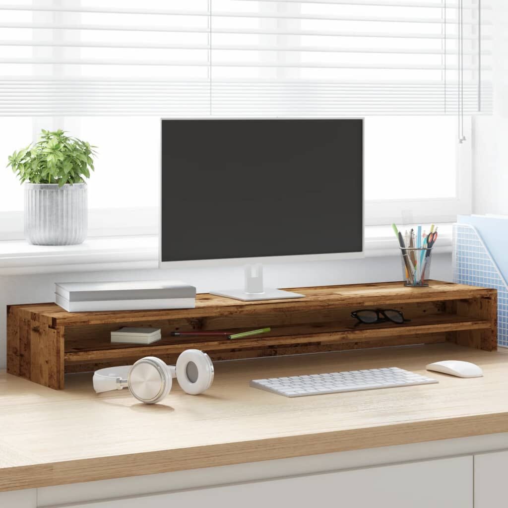 VidaXL Monitorstandaard Oud Houtkleurig - 33% Korting
