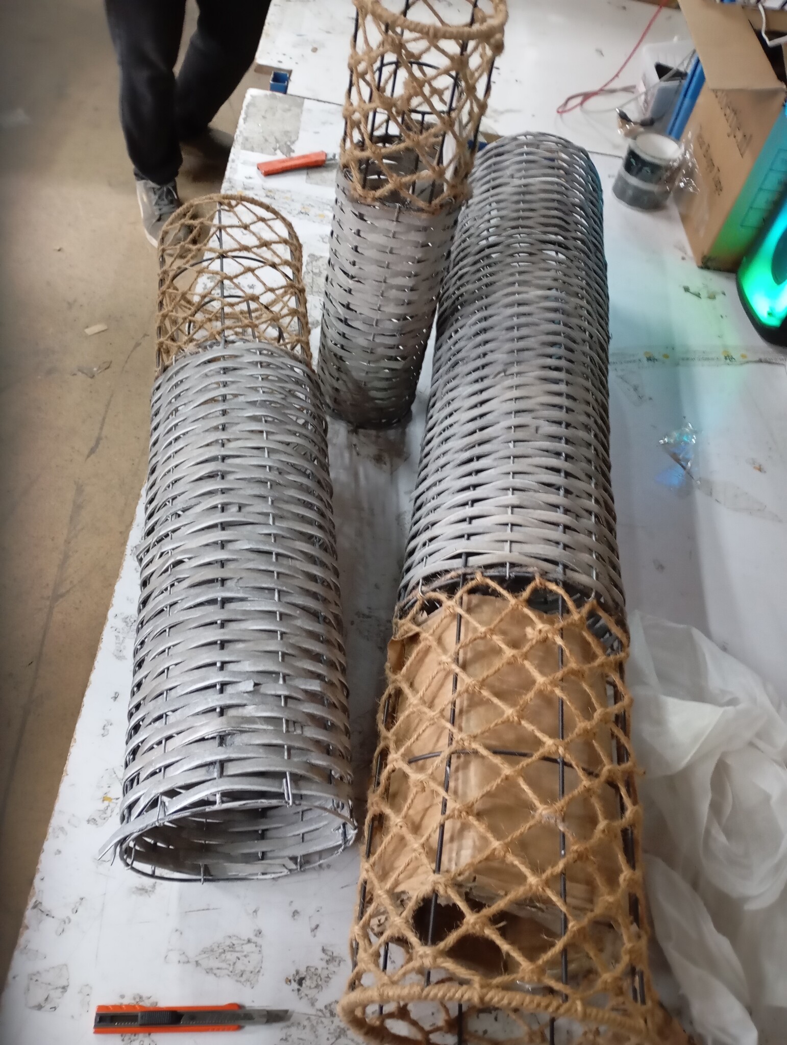 VidaXL Kaarsenhouders 3 stuks Wicker Grijs - 75% Korting