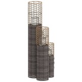 VidaXL Kaarsenhouders 3 stuks Wicker Grijs - 75% Korting