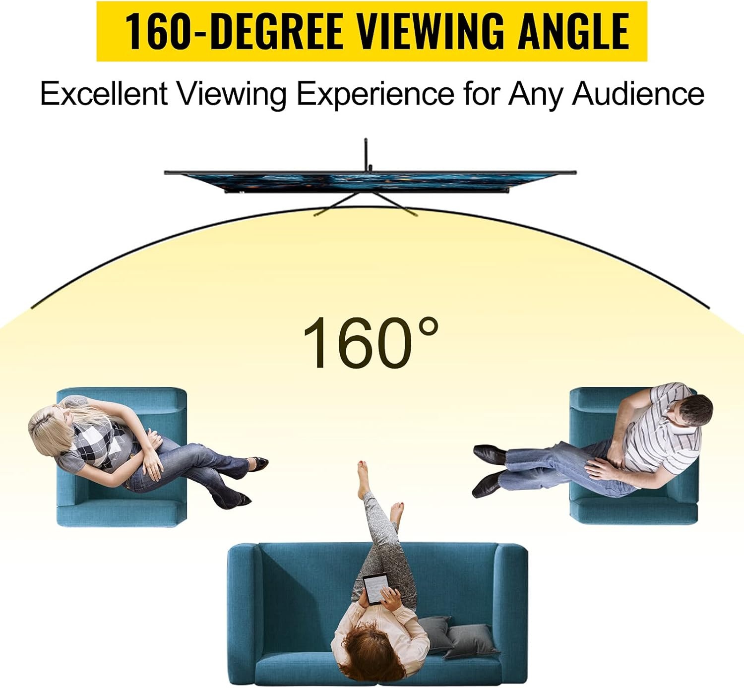 Projectiescherm met statief 80" 16:9 4K HD | 28% Korting