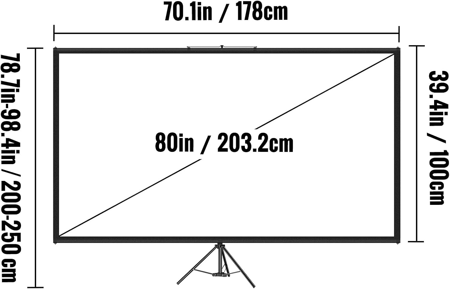 Projectiescherm met statief 80" 16:9 4K HD | 28% Korting