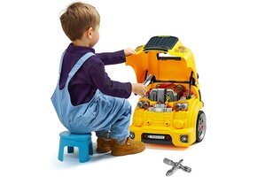 Kinderspeelgoed Vrachtwagenmotor Reparatie Set 60 Delig - Geel