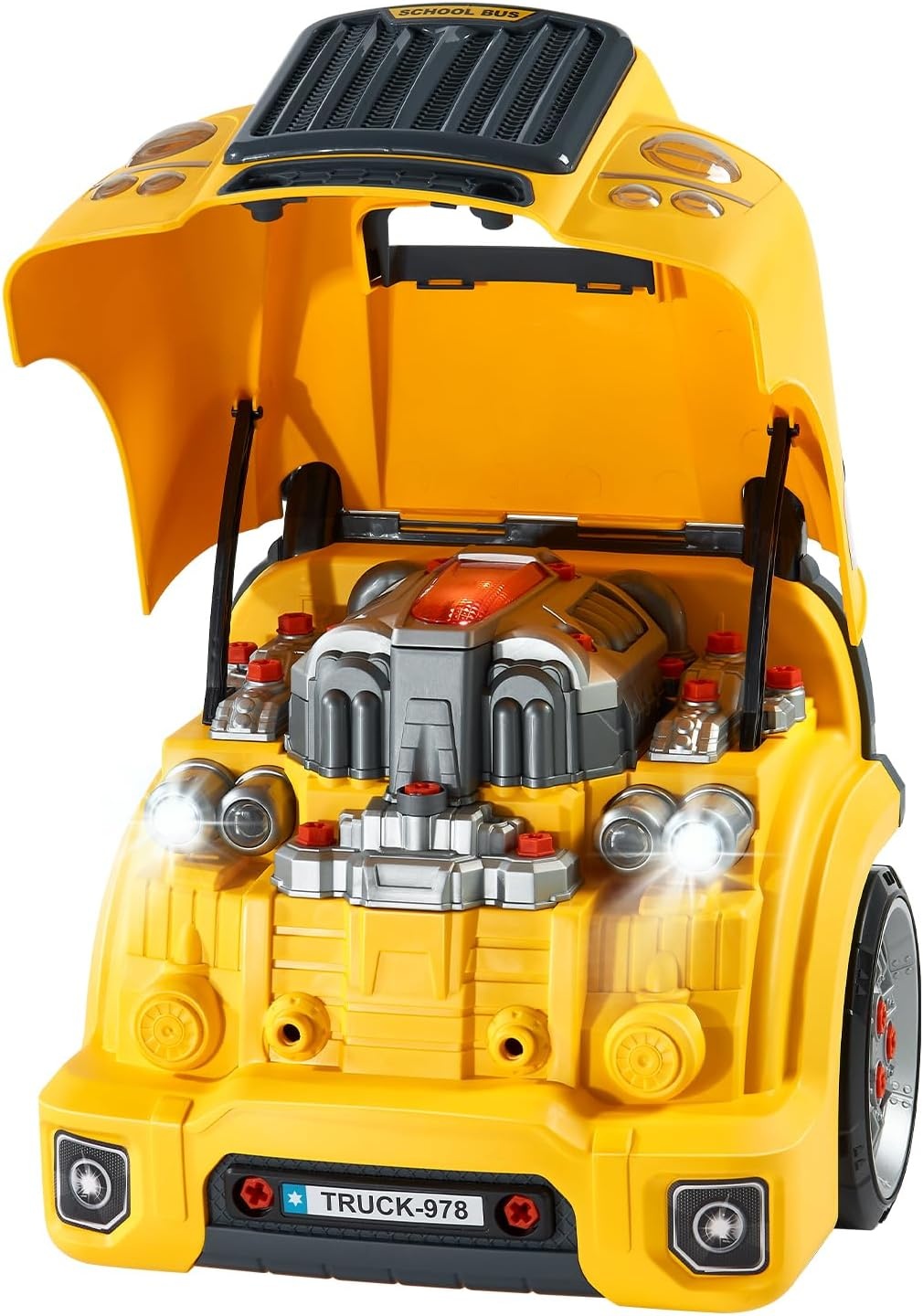 Kinderspeelgoed Vrachtwagenmotor Reparatie Set 60 Delig - Geel
