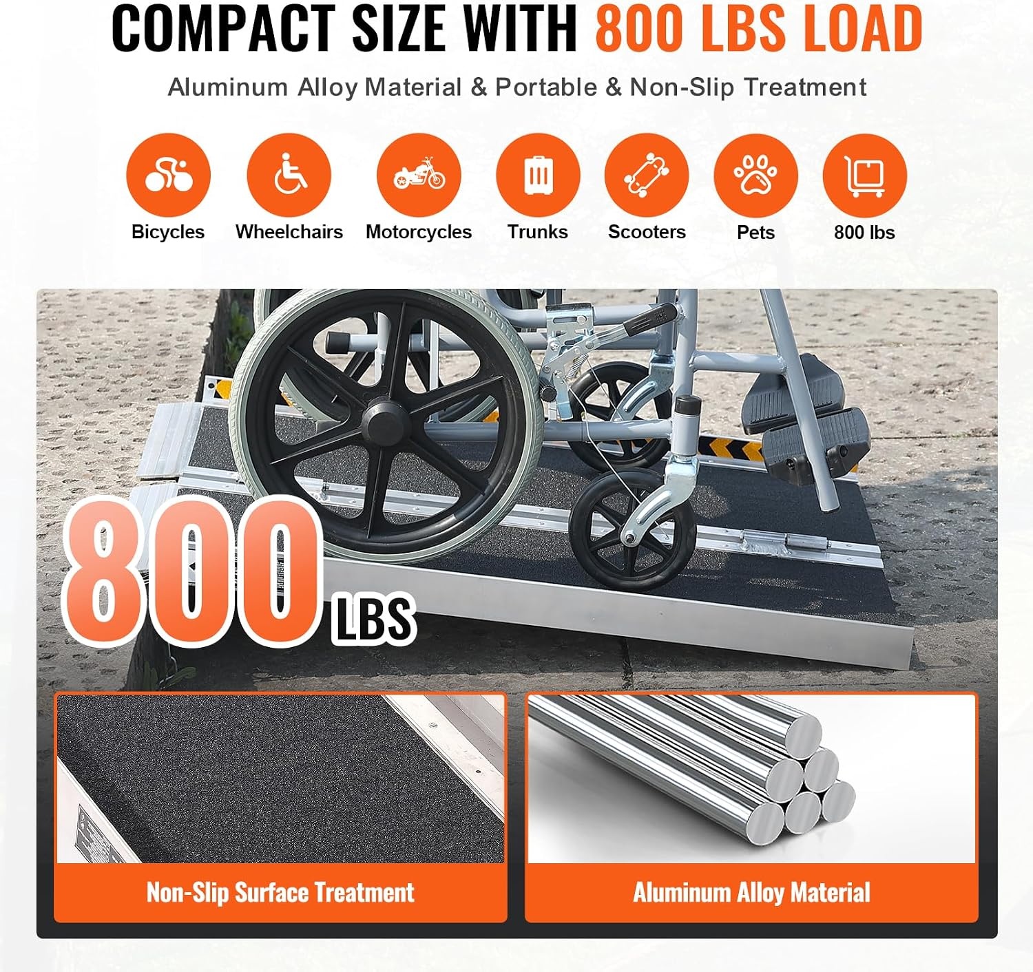 Opvouwbare Rolstoelhelling 61cm Aluminium - 34% Korting!