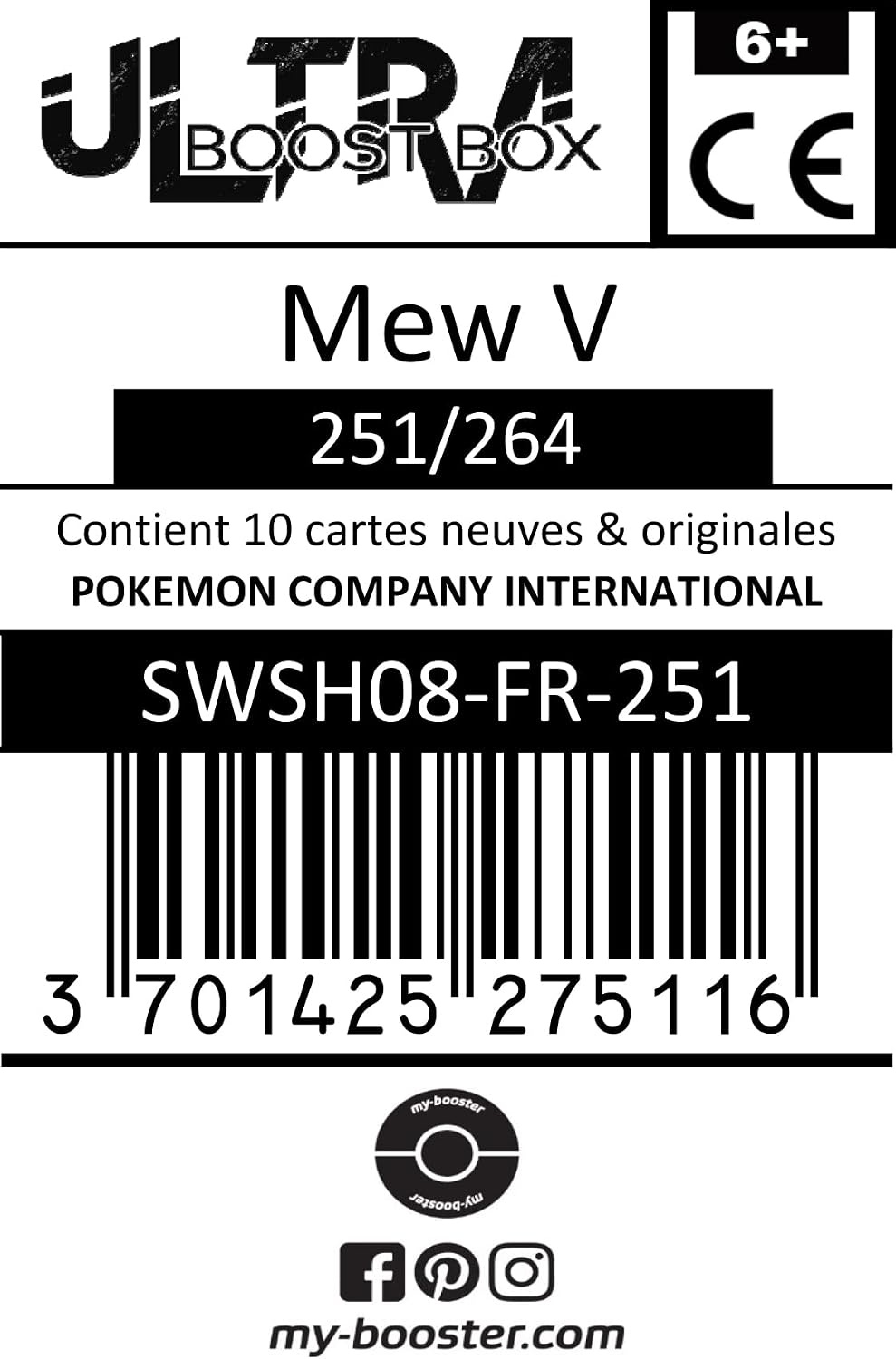 Pokémon Kaarten Box Mew V Full Art - 10 Franse Kaarten