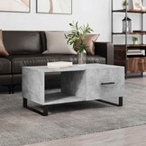 Betongrijze Salontafel van Bewerkt Hout (90x50x40 cm) - 71% Korting!