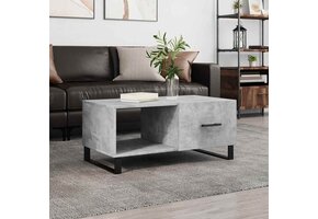 Salontafel met Korting: 90x50x40cm, Bewerkt Hout, Betongrijs - 74% Korting!
