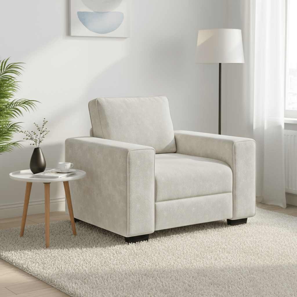 VidaXL Sofastoel Crème 60 cm Fluweel - 35% Korting