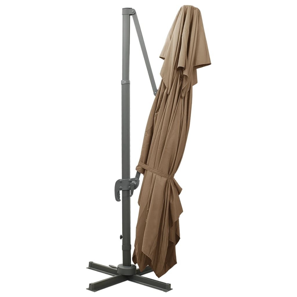 vidaXL Zweefparasol met dubbel dak 400x300 cm taupe