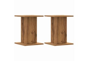 Set van 2 Houten Plantenstandaards 30x30x40 cm Artisanaal Eiken (33% Korting)