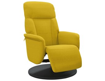 vidaXL Fauteuil met voetensteun verstelbaar fluweel geel
