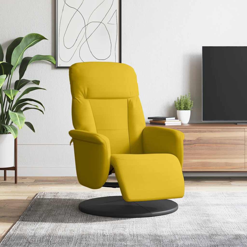 vidaXL Fauteuil met voetensteun verstelbaar fluweel geel