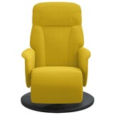 vidaXL Fauteuil met voetensteun verstelbaar fluweel geel