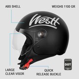 Mat Zwarte Jethelm Motor/Scooter met Vizier - 29% Korting