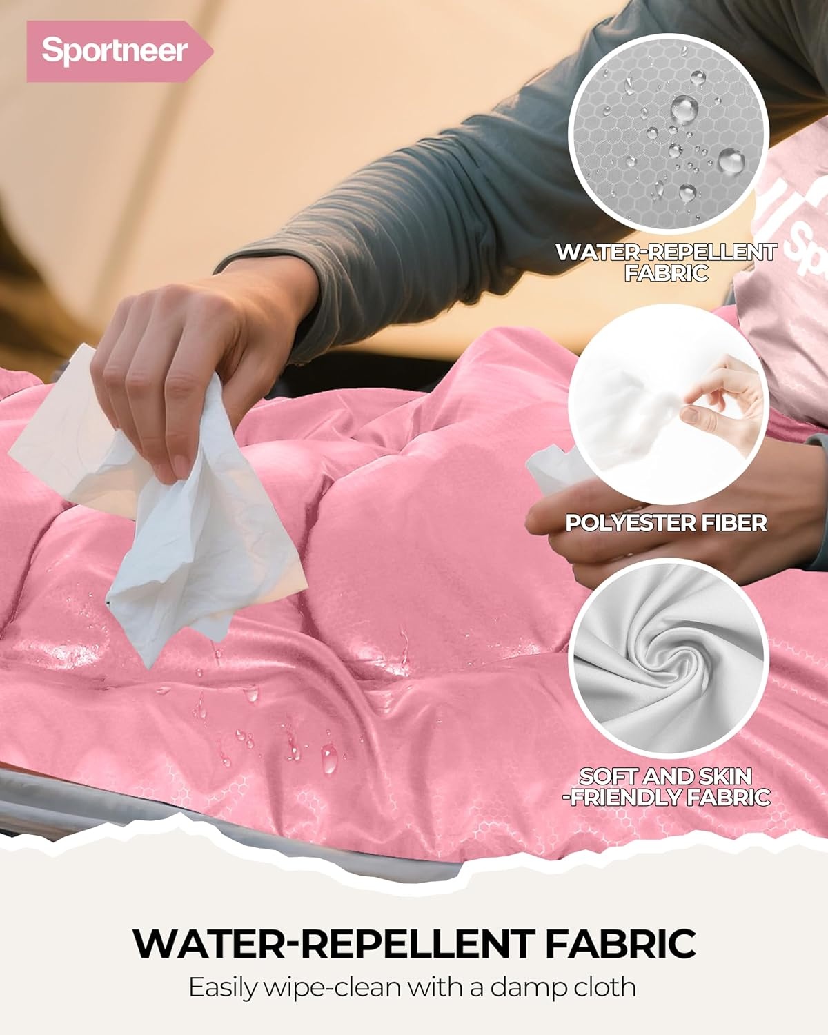 3-Seizoenen Slaapzak Roze/Lichtroze 220x80cm - Nu 33% Korting!