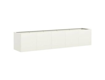 vidaXL Plantenbak Koudgewalst Staal Wit 40x40x40 cm - 34% Korting!