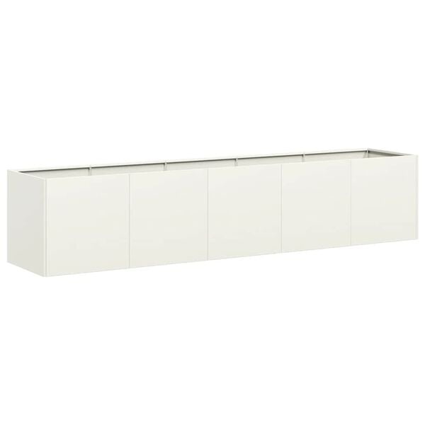 vidaXL Plantenbak Koudgewalst Staal Wit 40x40x40 cm - 34% Korting!