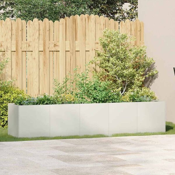 vidaXL Plantenbak Koudgewalst Staal Wit 40x40x40 cm - 34% Korting!