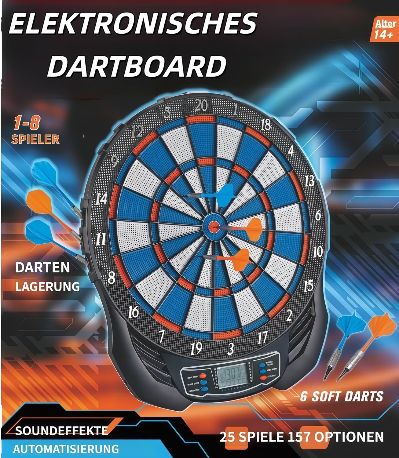 Elektronisch Dartbord - 1-8 Spelers, 25 Games & 70% Korting