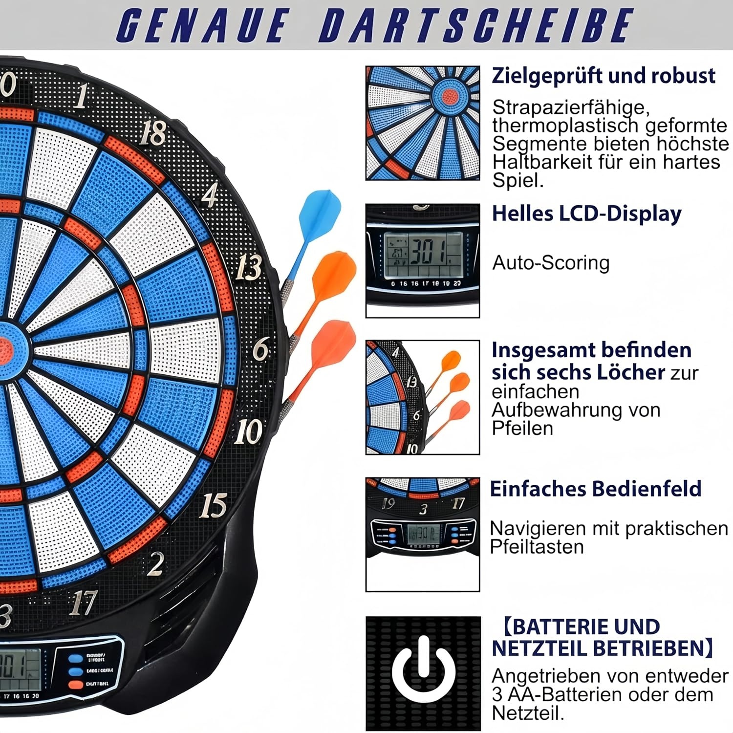 Elektronisch Dartbord - 1-8 Spelers, 25 Games & 70% Korting