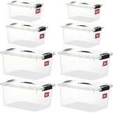 Opbergboxen 8 Stuks Transparant Stapelbaar met Deksel - 34% Korting