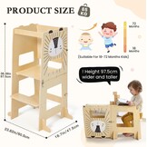 Opvouwbare Montessori Leertoren Leeuw met Tekenbord | Kindertafel