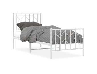 VidaXL Bedframe Metaal Wit 75x190 cm - 34% Korting