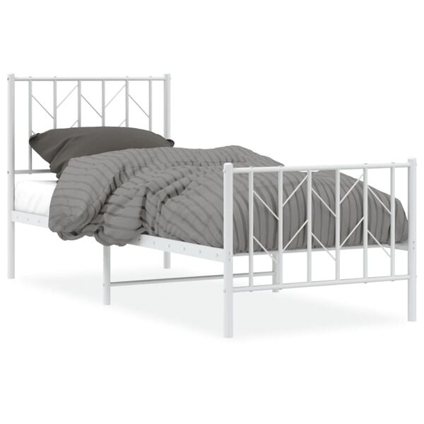 VidaXL Bedframe Metaal Wit 75x190 cm - 34% Korting