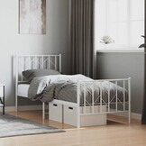 VidaXL Bedframe Metaal Wit 75x190 cm - 34% Korting