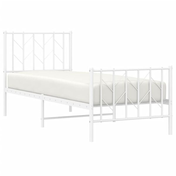 VidaXL Bedframe Metaal Wit 75x190 cm - 34% Korting