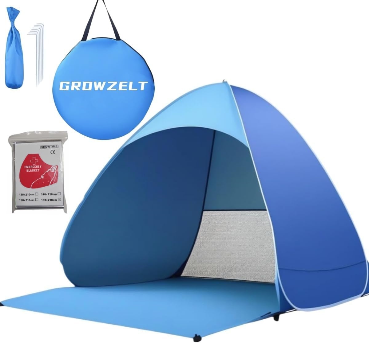 Pop-up Strandtent XXL Bruin | 3-5 pers. | 34% Korting
