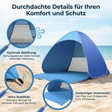 Pop-up Strandtent XXL Bruin | 3-5 pers. | 34% Korting