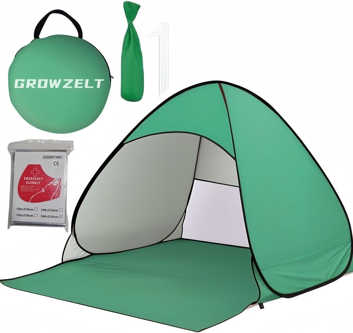 Pop-up Strandtent XXL Bruin | 3-5 pers. | 34% Korting
