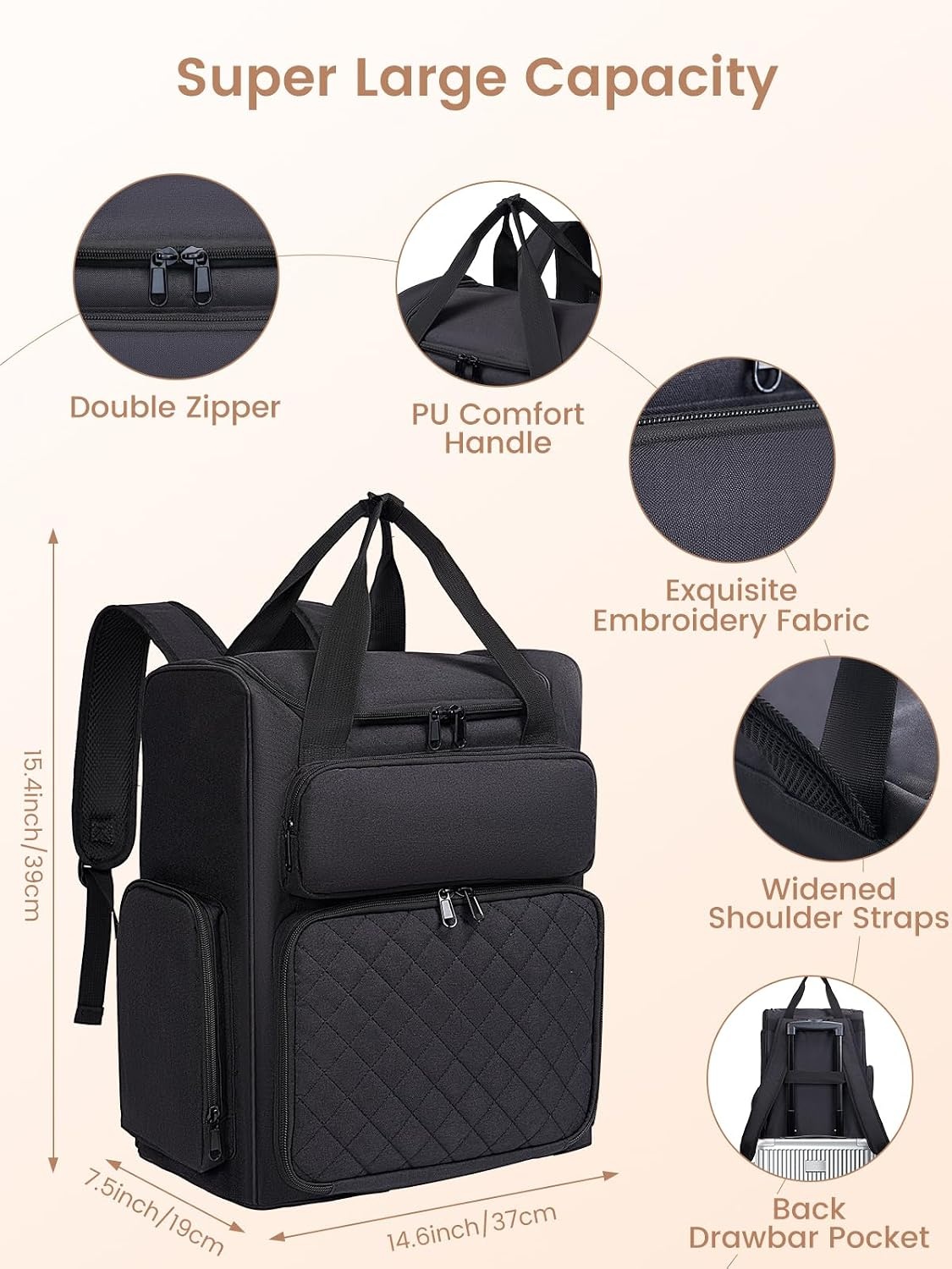 Nagellak Rugzak Organizer Zwart (84 Flesjes) & UV-lamp | Manicure Opbergtas