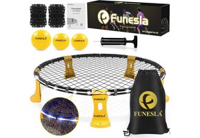 Verlichte Roundnet Set Geel (36") - 33% Korting