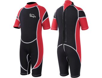 Kinder Shorty Wetsuit 2.5mm Neopreen Rood - Maat M
