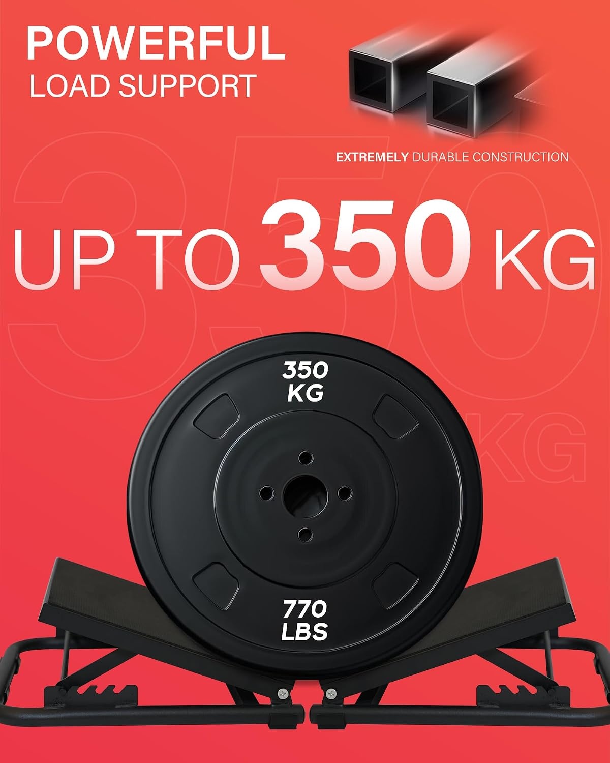 Verstelbare Kuitrekker Squat Wedge - Zwart - 350 kg - 4 Hoeken