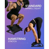 Verstelbare Kuitrekker Squat Wedge - Zwart - 350 kg - 4 Hoeken