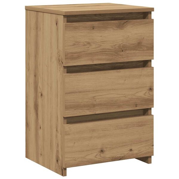 Nachtkastje bewerkt hout - Artisanaal Eiken - 40x35x62,5 cm - 53% Korting